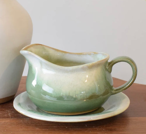 Etta B Gravy Boat- Matcha Leaf