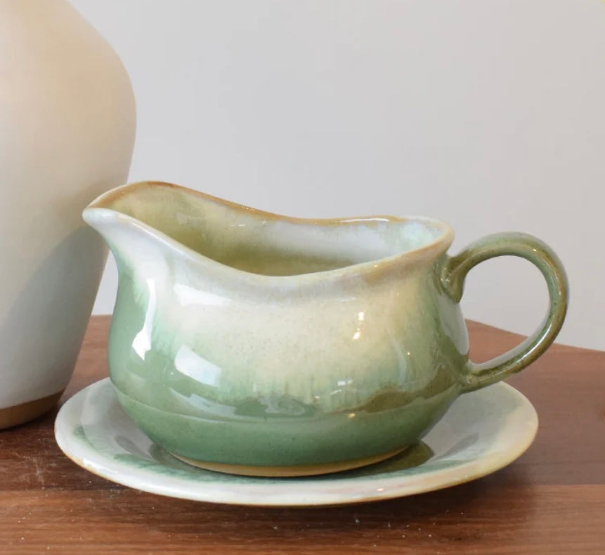 Etta B Gravy Boat- Matcha Leaf