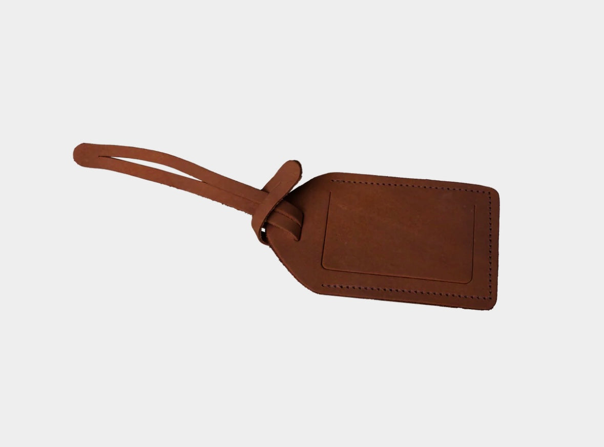 Jon Hart Luggage Tag- Natural Oiled Leather (