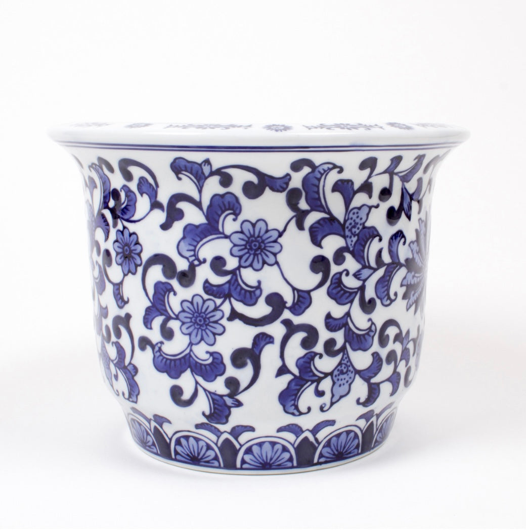 8 Oak Lane Blue Chinoiserie Small Planter