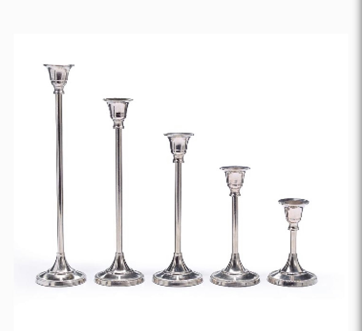 Nickel Plated Large Candlestick