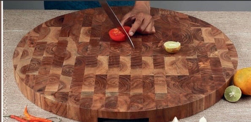 IHI Acacia Wood End Grain Round Butcher Block