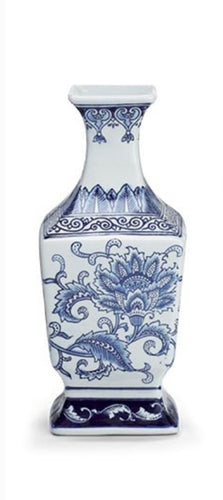 Blue & White Floral Tall Vase