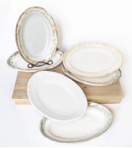Etta B Oval Sandwich Platter- Charming White