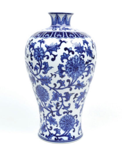 8 Oak Lane Tall Blue/white Vase