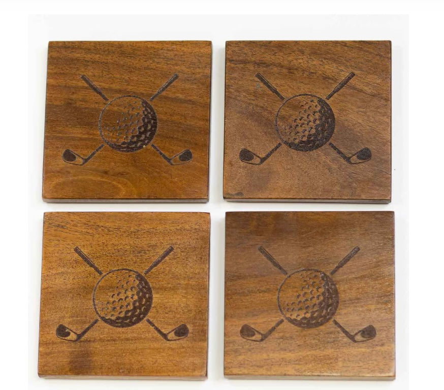 The Royal Standard Golf Etched Wood Coasters