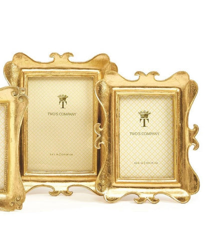 Two's Company Gold Leaf Scallop 5x7 Frame