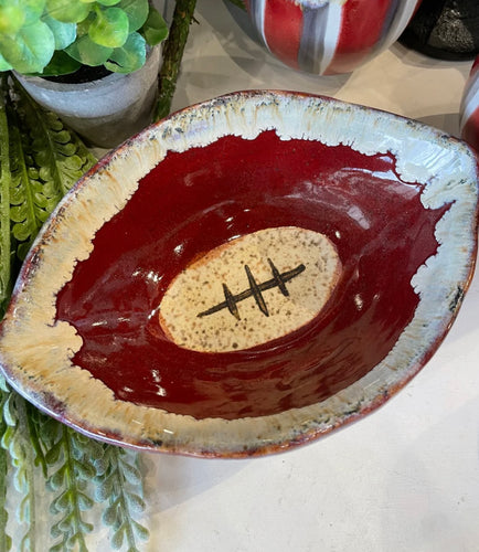 Etta B Football Dip Bowl-Crimson