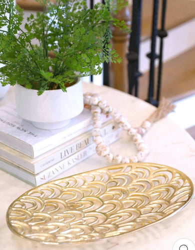 Mary Square Gold Scalloped Tray