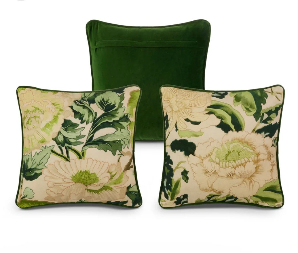 Tranquil Green Garden Throw Pillow