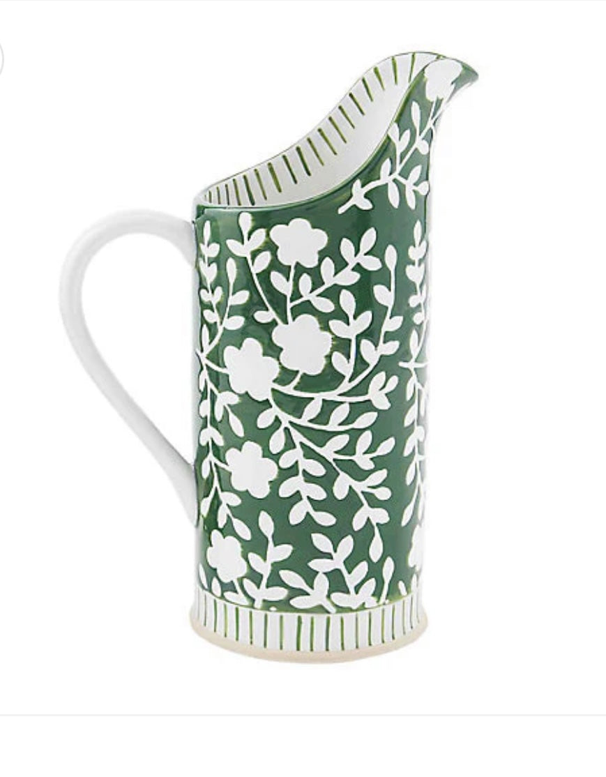 Mudpie Indigo Green Pitcher