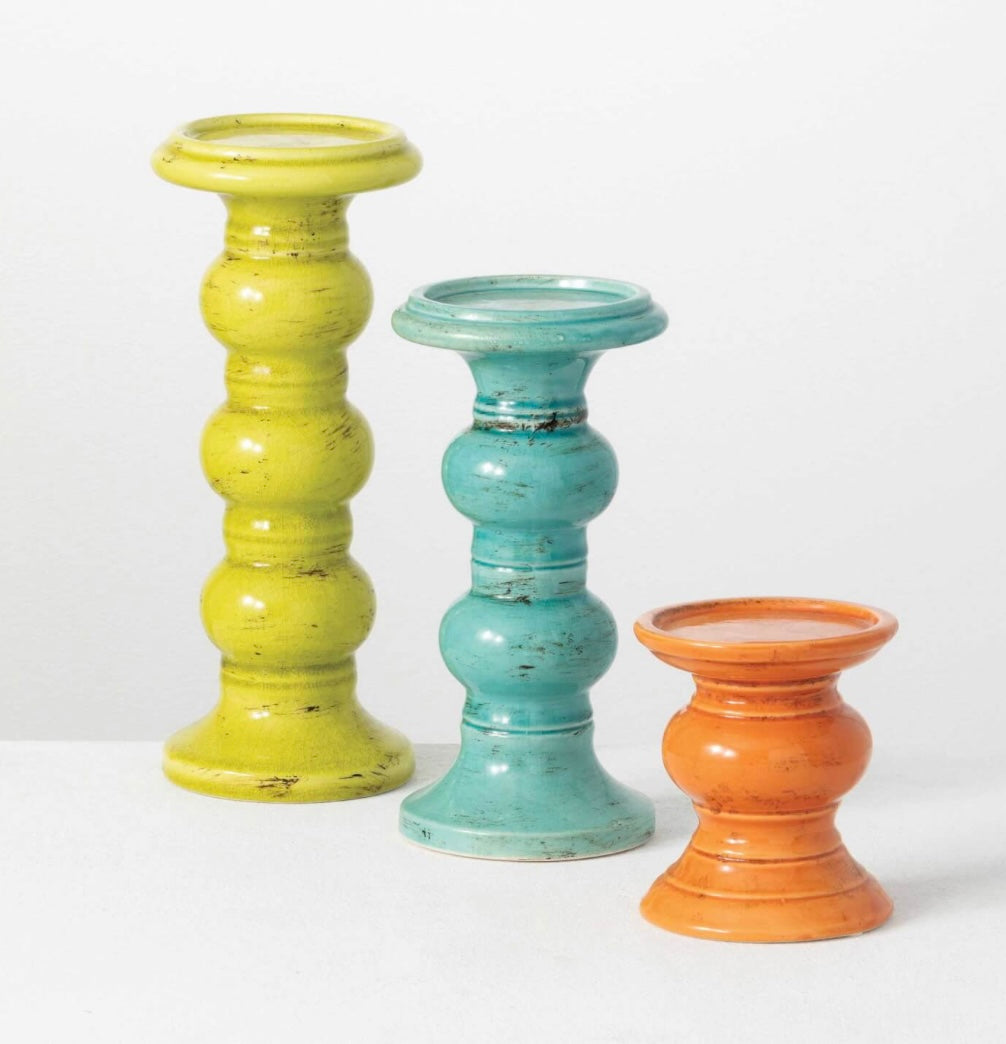 Sullivan's 3-Color Pillar Candleholder-Small
