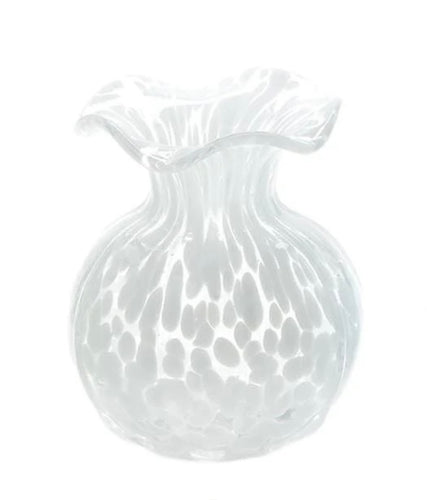 Two's Company Ruffled Edge White Spotted Vase