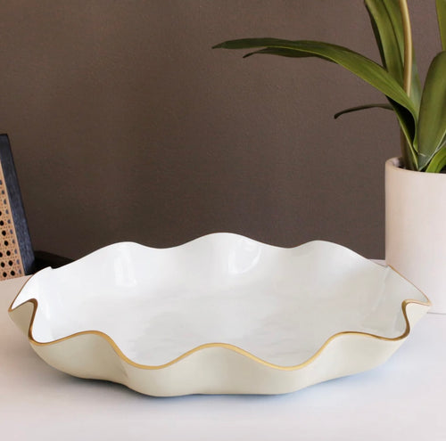 Beatriz Ball Encanto Carola Large Round Platter (Cream/White)-8798