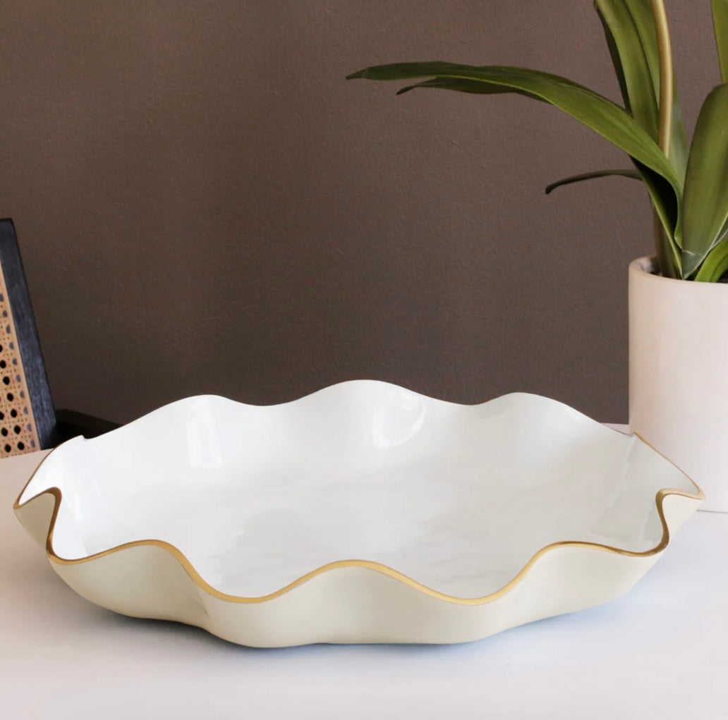 Beatriz Ball Encanto Carola Large Round Platter (Cream/White)-8798