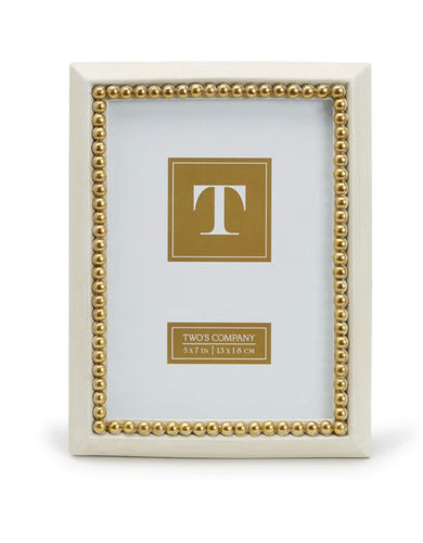 Two's Company Gold Beads 5 x 7 Frame
