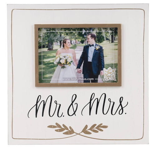 Glory Haus Mr & Mrs Gold/White Picture Frame