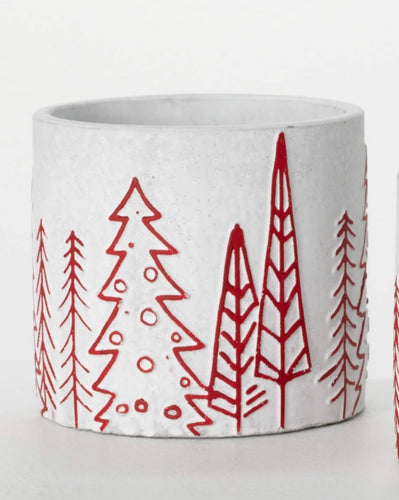 Red/White Tree Large Planter