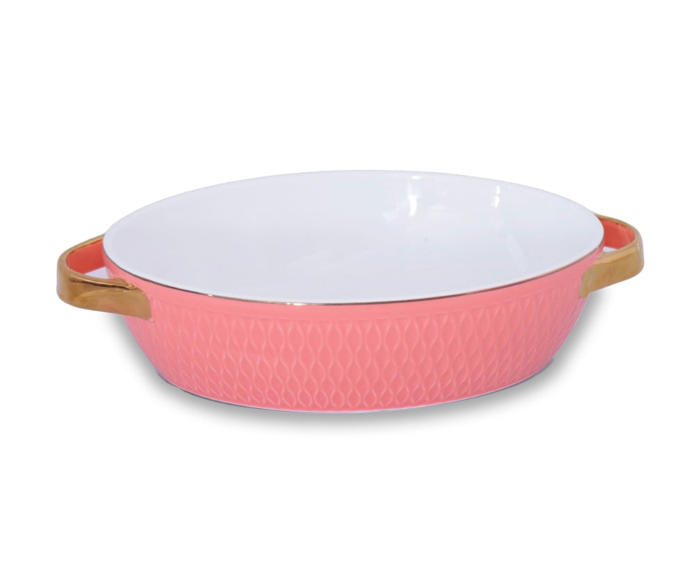 Beatriz Ball Ceramic Oval Baker with Gold Handles-any color