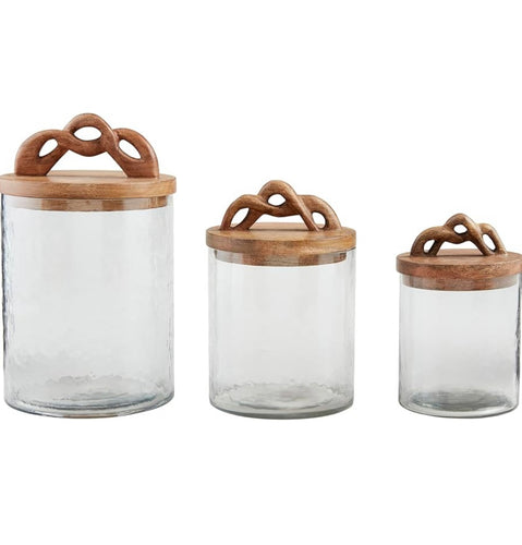Mudpie Twisted Wood Handle Canister Set