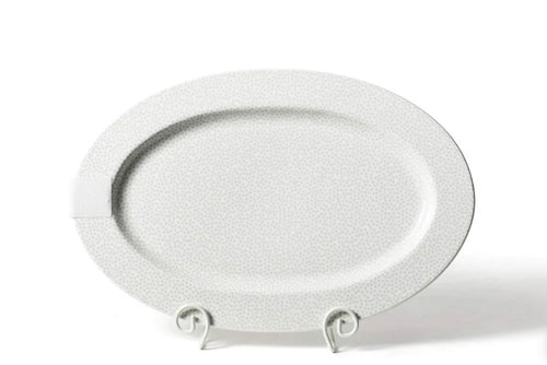 Happy Everything Small Dot Big Oval Platter- Stone