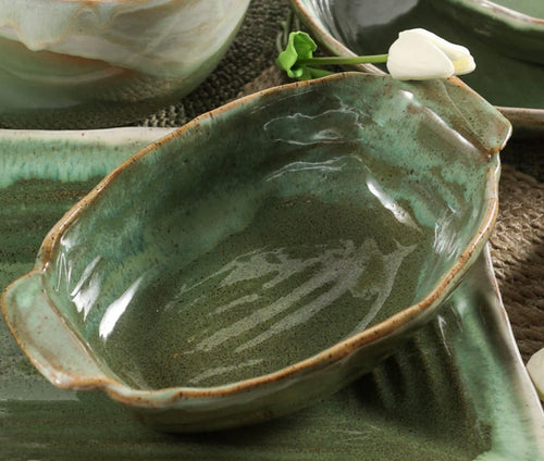 Etta B Oval Souffle- Matcha Leaf