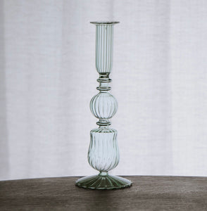 Beatriz Ball Cambridge green glass candle holders set/2