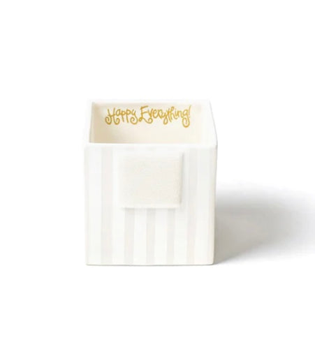 Happy Everything Small Nesting Cube-White Stripe
