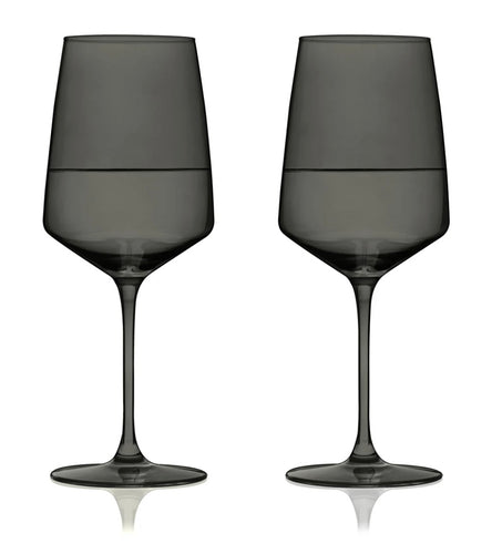 Viski Reserve Nouveau Crystal Wine Glasses (Smoke) Set of 2