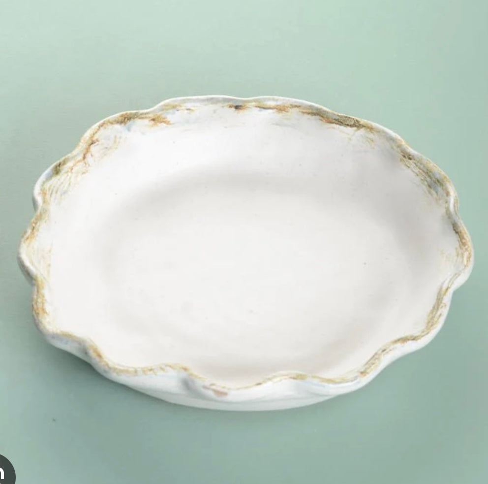 Etta B Pie/Quiche Dish-Charming White