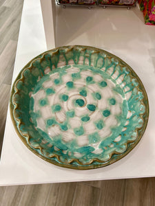 T Gill Mrs. Ollie Pie Plate-Teal