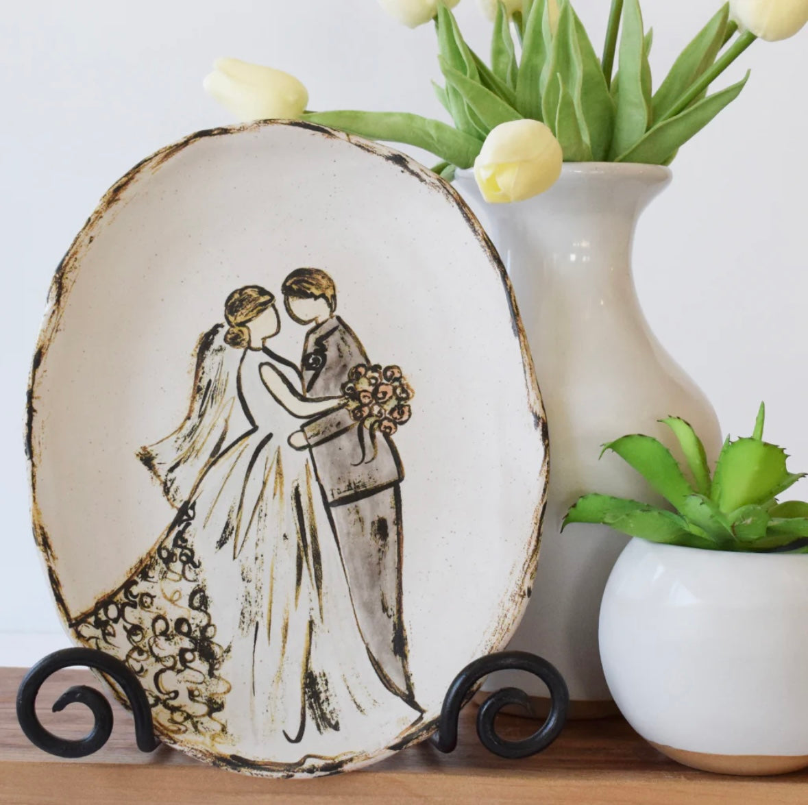 Etta B Oval Wedding Vow Platter