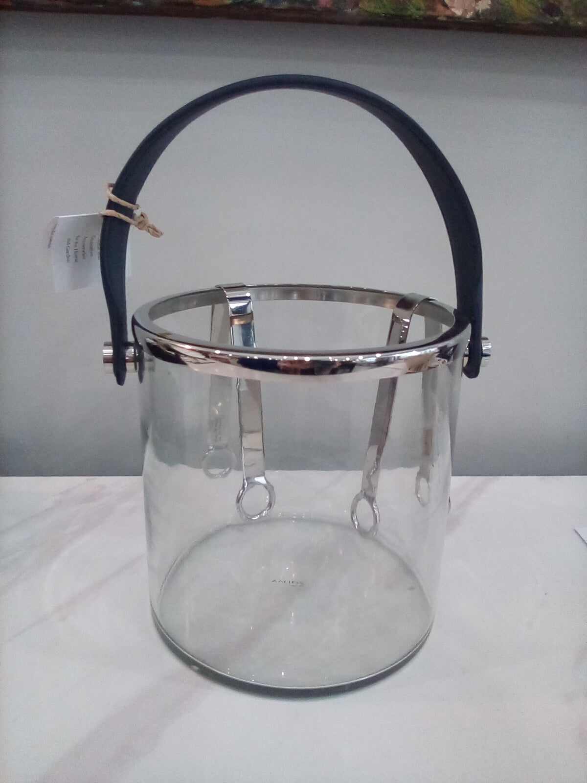 Zodax Glass Ice Bucket (IN-7408) Silver Navy