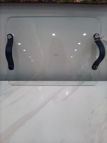 Zodax Clear Tray w/Navy Straps (IN-7409)