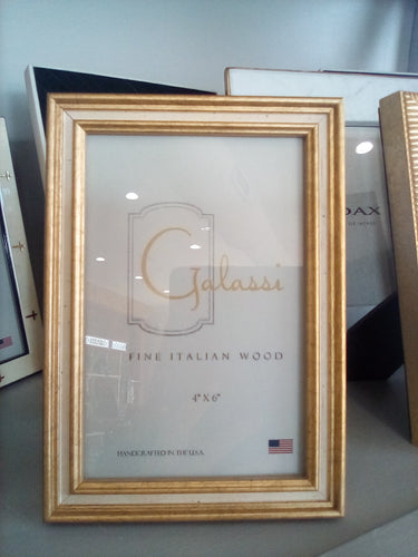 Galassi White/gold 4x6 wood frame (25246)