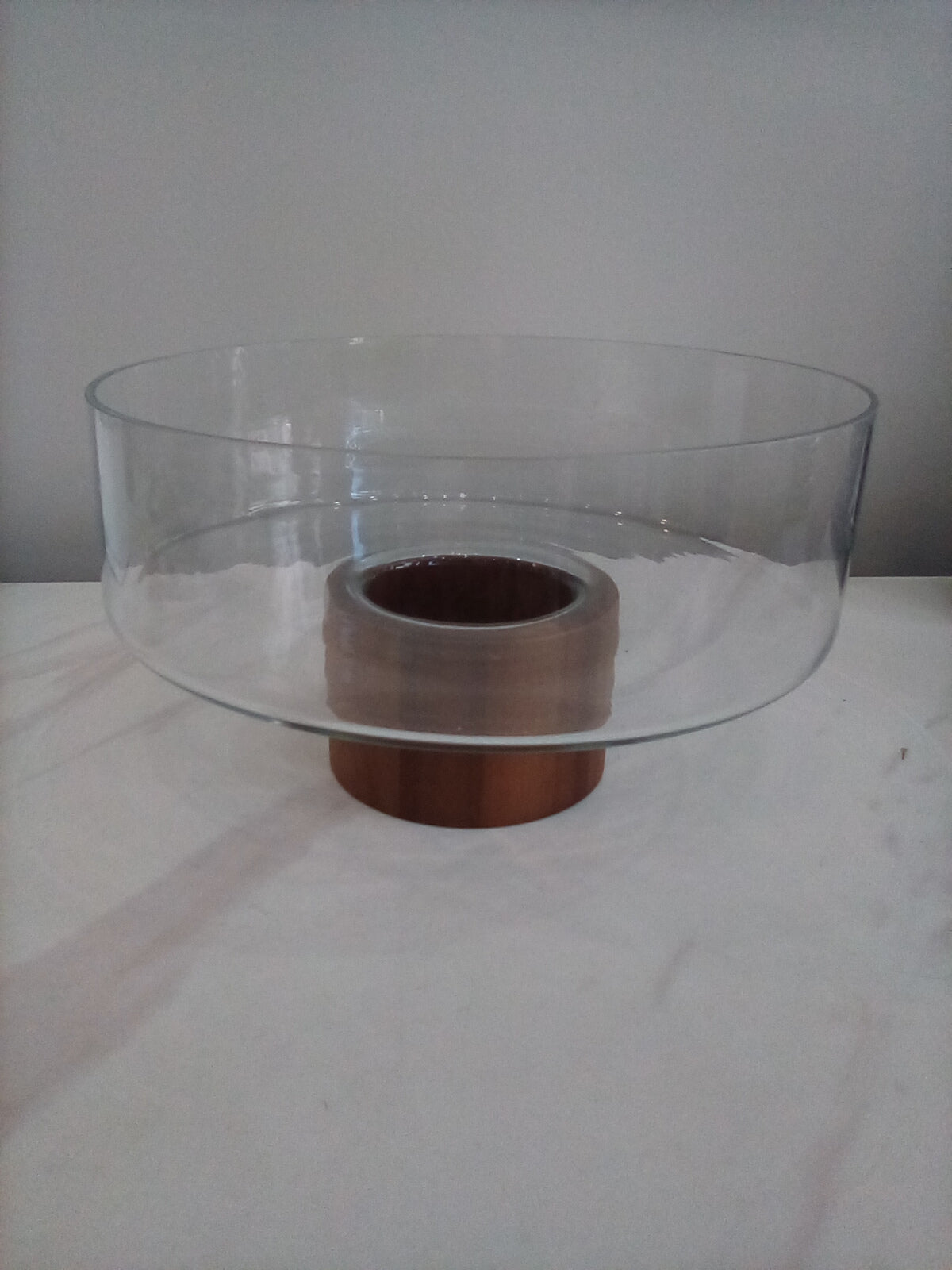 Zodax Glass Bowl with Wood Base