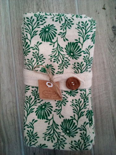 Mudpie Green Floral Indigo Napkins