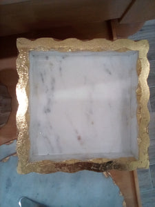IHI White/gold Marble Napkin Holder