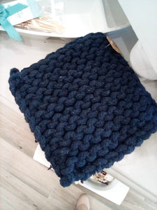 Tag Navy Crochet Trivet