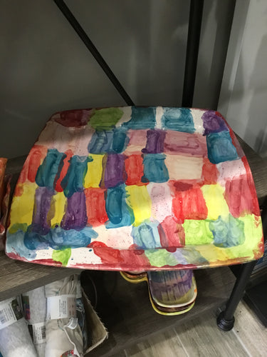 Mustard seed large square platter