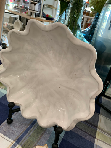 TAB Boren White Ruffle Bowl