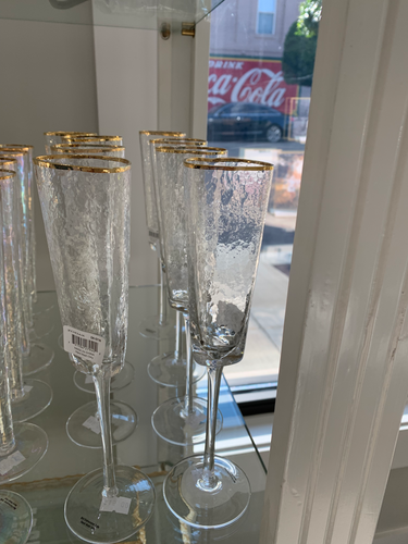 Zodax stemmed champagne glasses