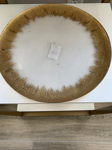 Royal Standard Naples Glass Platter - Clear/Gold