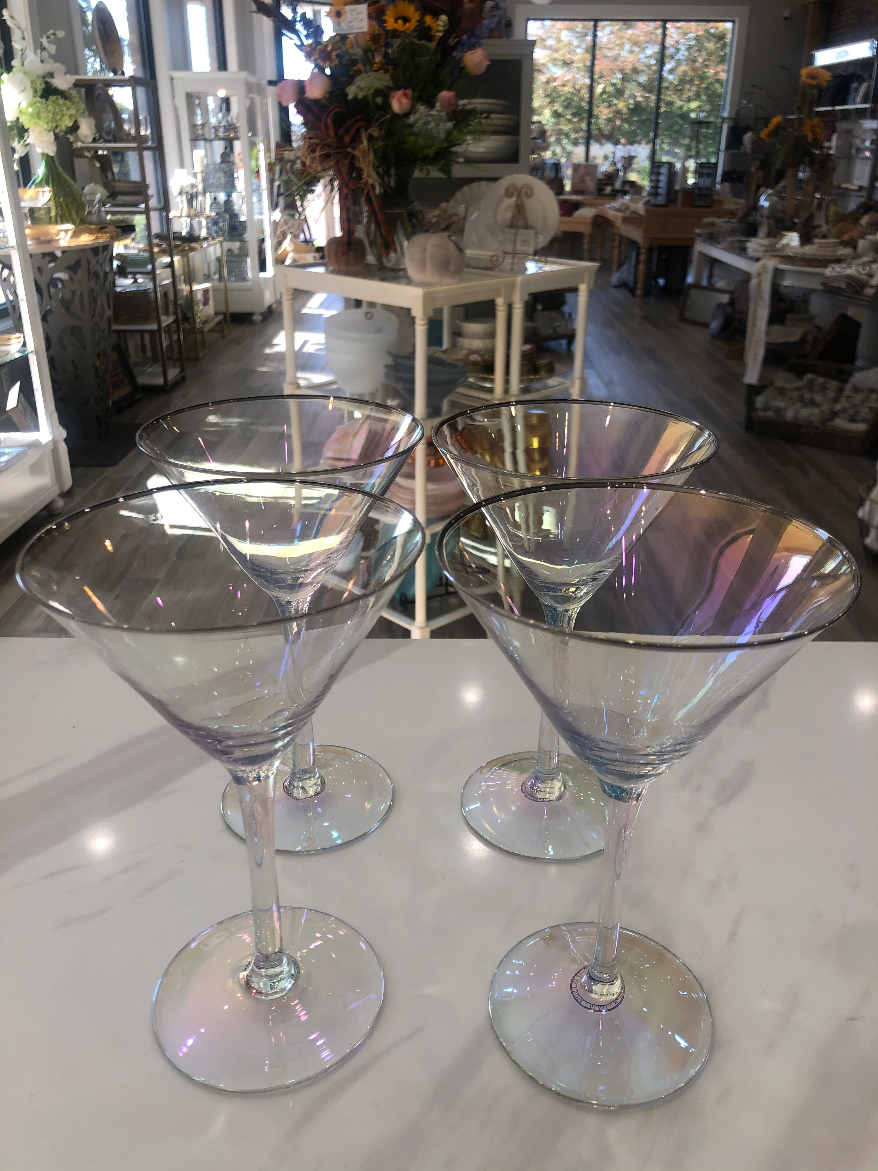 Serapha Triangle Martini Glasses, Set of 4