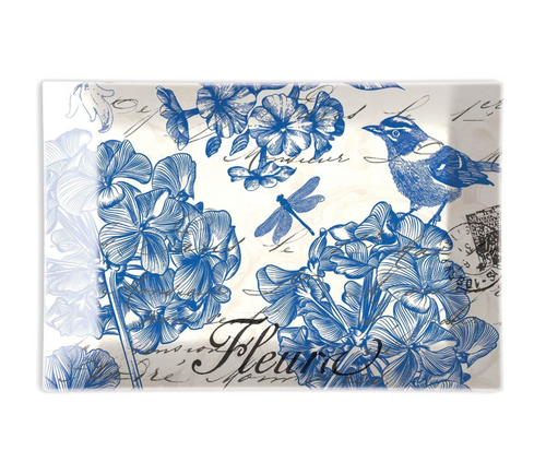 Indigo Cotton Glass Soap Dish