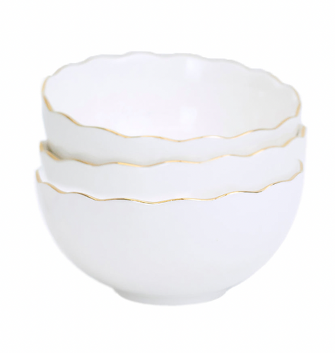 Mary Square Gold Rim Set/4 Bowls
