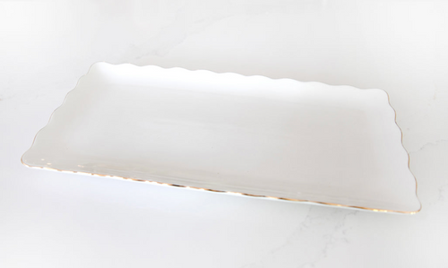 Mary Square Gold Rim Platter